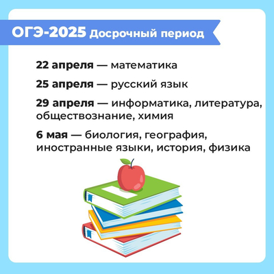 Календарь проведения ОГЭ на 2025 определён