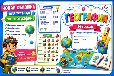 Обложка для тетради по географии