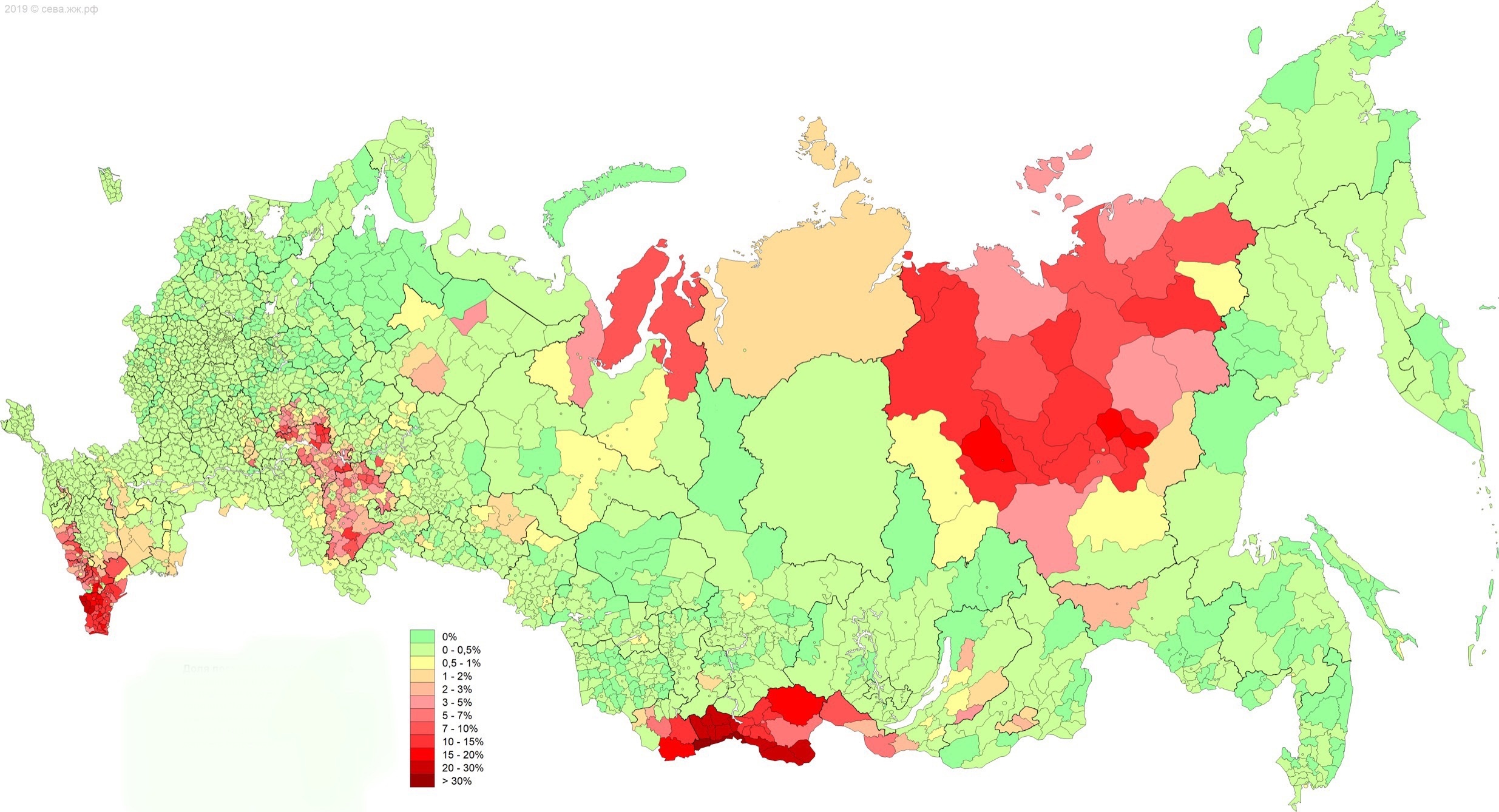 Доля населения, не владеющего русским языком по Всероссийской переписи населения - 2021 года