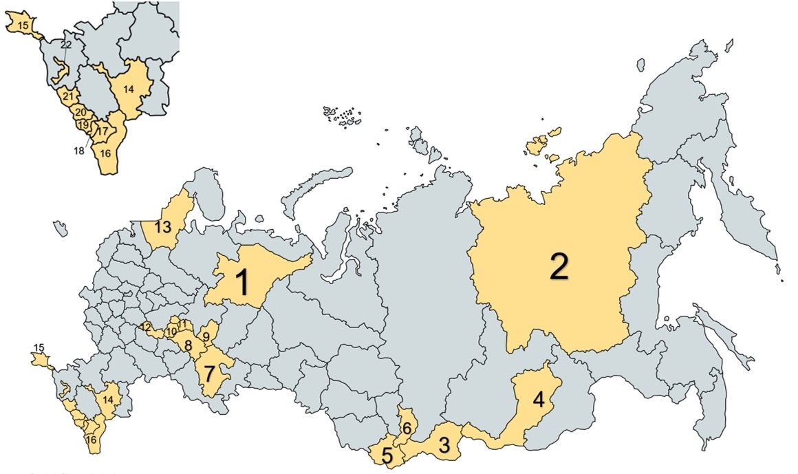 Раздаточный материал (шаблоны) для 8-9 класса контурной карты Россия для сдачи практикума