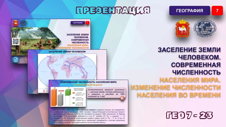 Заселение Земли человеком. Современная численность населения мира. Изменение численности населения во времени