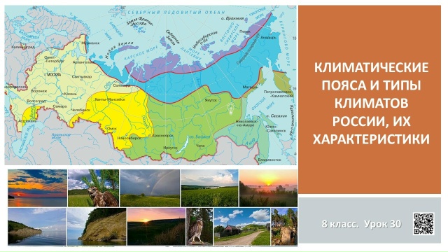Климатические пояса и типы климатов России, их характеристики. 8 класс