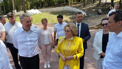 Глава Ставрополья ознакомил спикера Совфеда с ходом работ в парке Кисловодска