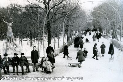 Новогодние мероприятия в парке культуры и отдыха имени Ленинского комсомола города Ставрополя, 1963 год.