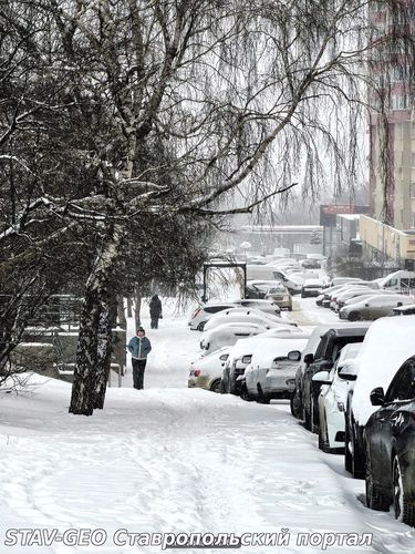 Снежное утро в Ставрополе