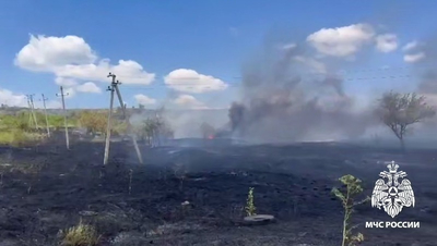 Появилось видео с места крупного пожара в районе 204-го квартала в Ставрополе