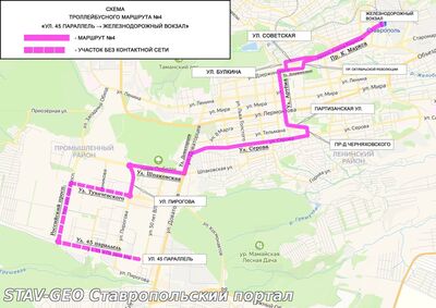 Новая схема троллейбусного маршрута 4