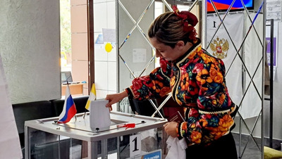 Казачий ансамбль «Вольна Воля» проголосовал на выборах в Минводах