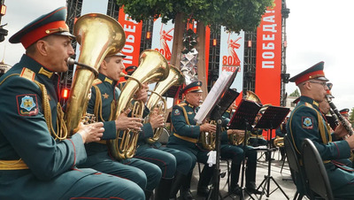 Оркестр ЮВО выступил в финале фестиваля «Фанфары Победы России» в Ставрополе