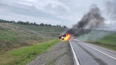 «Газель» загорелась на трассе Ставрополья
