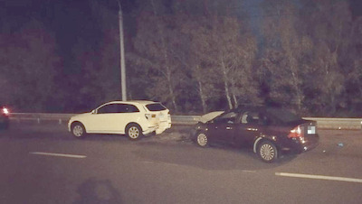 Ford догнал Audi и врезался в тёмное время суток на Западном обходе Ставрополя