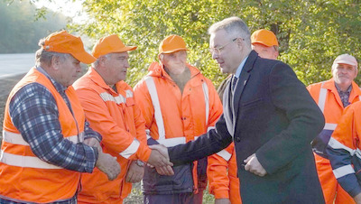 Губернатор открыл обновлённый участок дороги между Георгиевском и Новопавловском