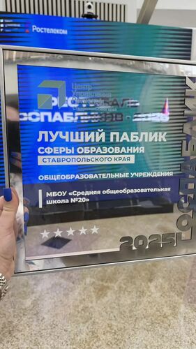 МБОУ СОШ №20 г. Михайловска удостоена престижной награды — «Лучший паблик образовательного учреждения» среди школ Ставропольского края