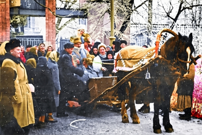 Празднование Нового года в парке культуры и отдыха имени Ленинского комсомола (сейчас парк «Центральный»), 1963 год.