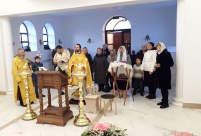 Первая служба в Храме св.вм. Артемия 17 Января 2018