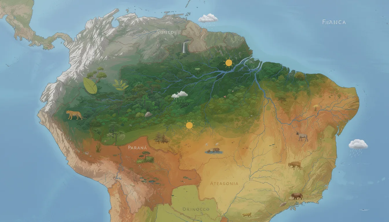 География 7 класс: Южная Америка — рельеф, климат, воды