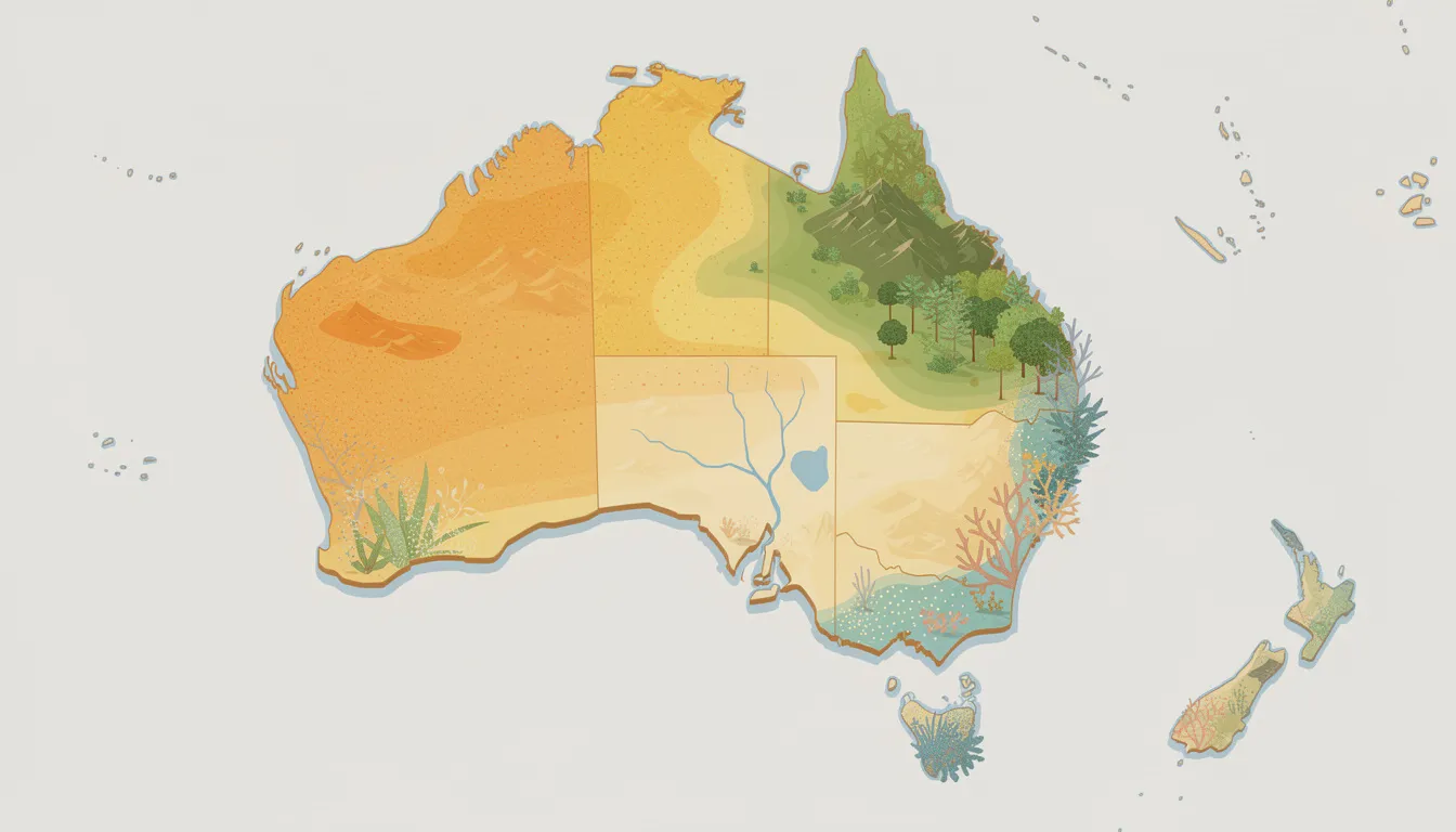 География 7 класс: Австралия и Океания. Рельеф, климат, воды, комплексы