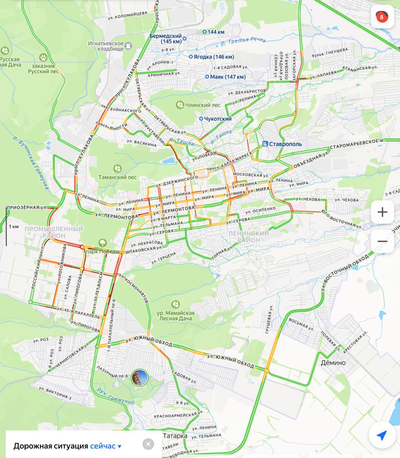 Восьмибалльные пробки сковали Ставрополь