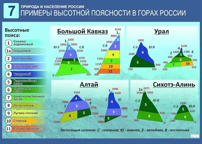 География 8 класс Высотная поясность в горах на территории России. Горные системы европейской части России (Крымские горы, Кавказ, Урал)