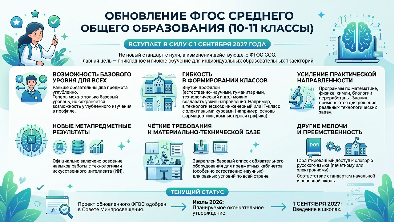 Ставрополь и край: обновлённый ФГОС для 10–11 классов с 1 сентября 2027