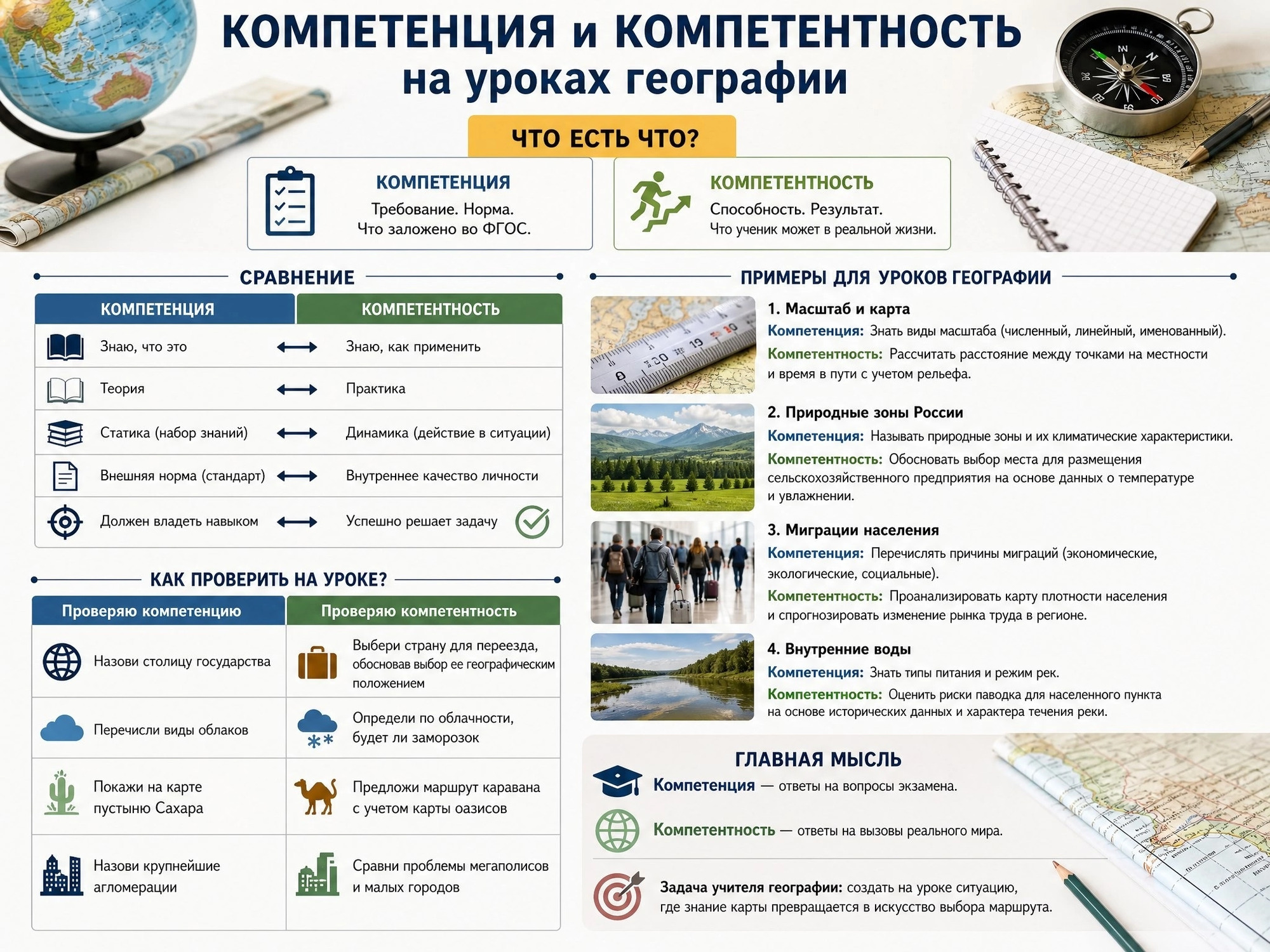 Компетенция и компетентность на уроках географии — где граница