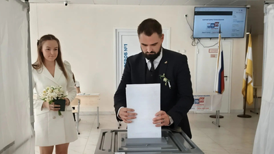 Семья Егоровых из Михайловска проголосовала в день розовой свадьбы