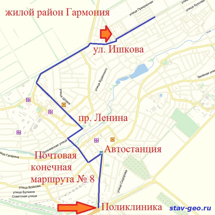 Михайловск карта с улицами
